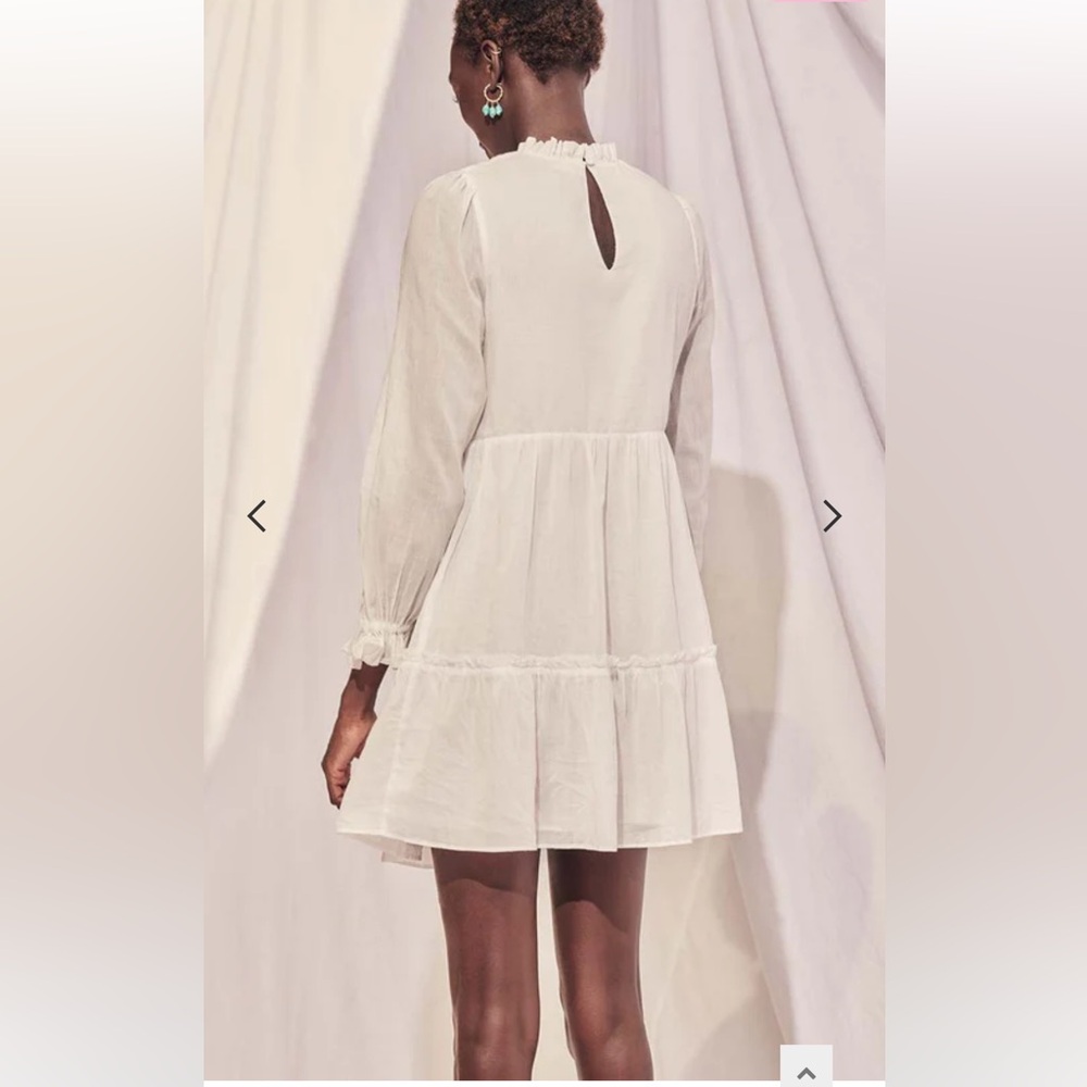 SAYLOR Felice white mini dress with crotchet front panel - Picture 3 of 10